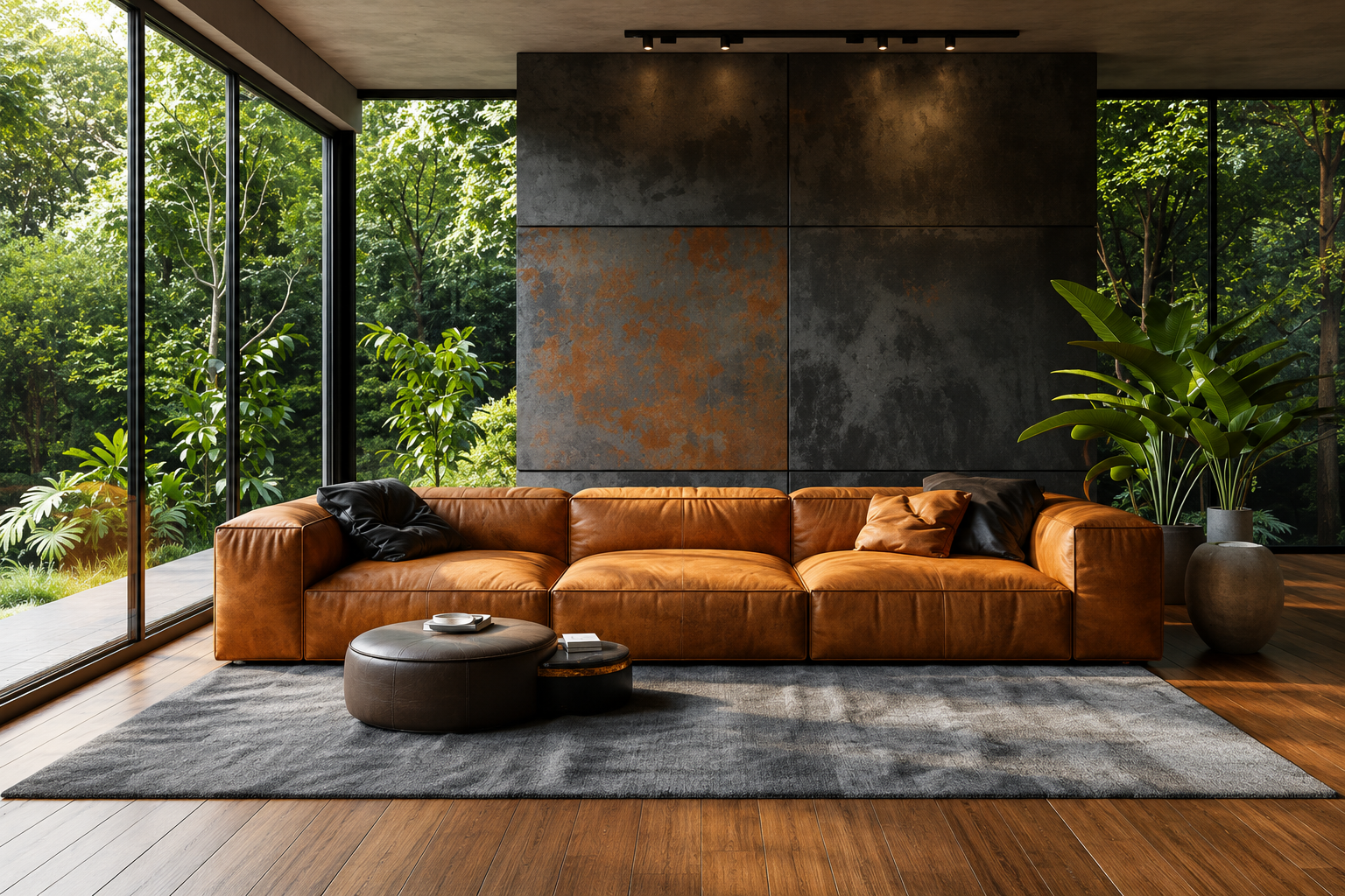 Lounge with forest view
